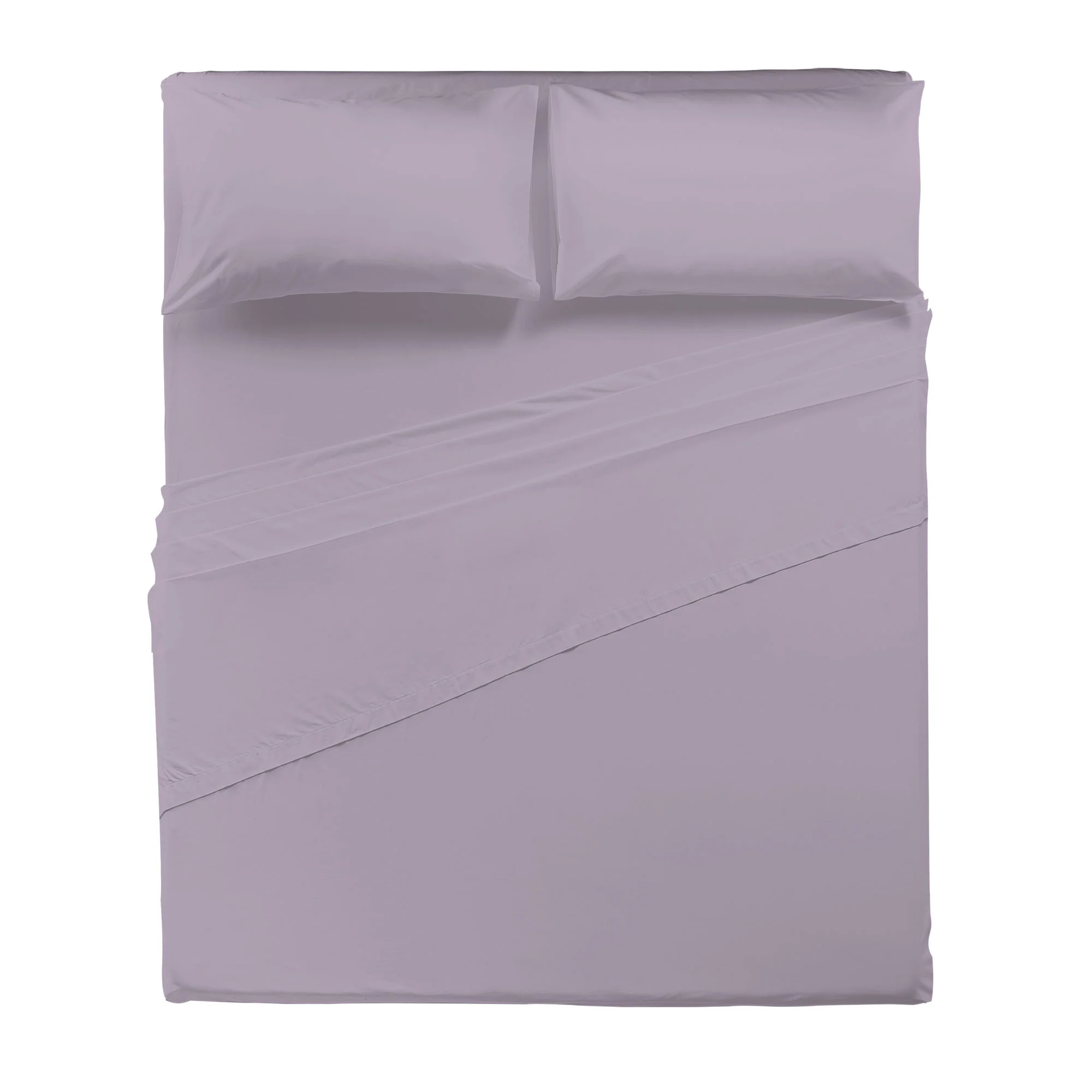 Happidea Completo Letto Matrimoniale in Cotone Tinta Unita Glicine - Image 3
