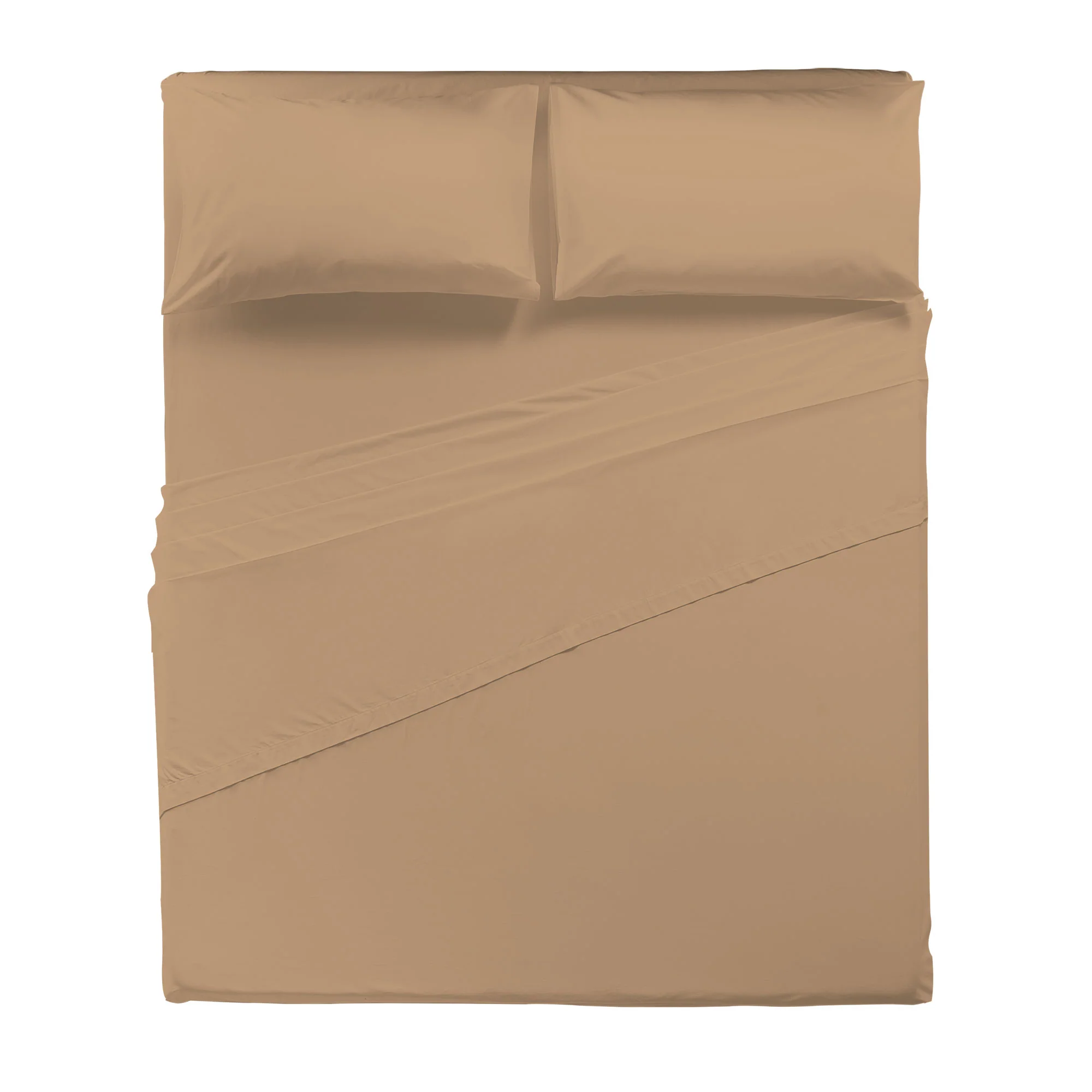 Happidea Completo Letto Matrimoniale in Cotone Tinta Unita Ochre - Image 3