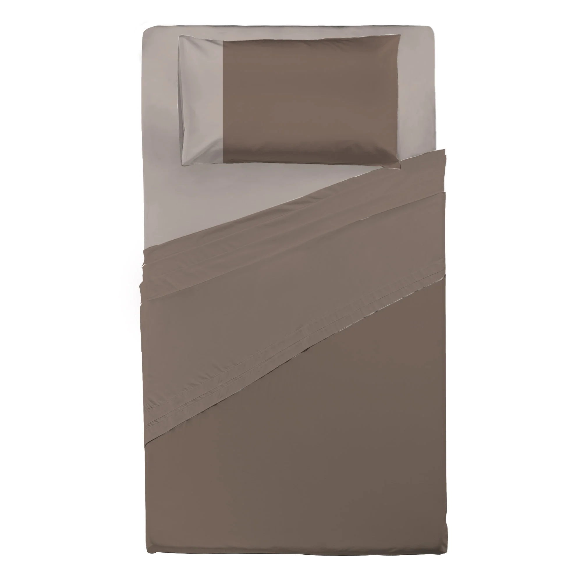 Happidea Completo Letto Piazza e Mezza in Cotone Bicolore Biscotto/Sabbia - Image 3