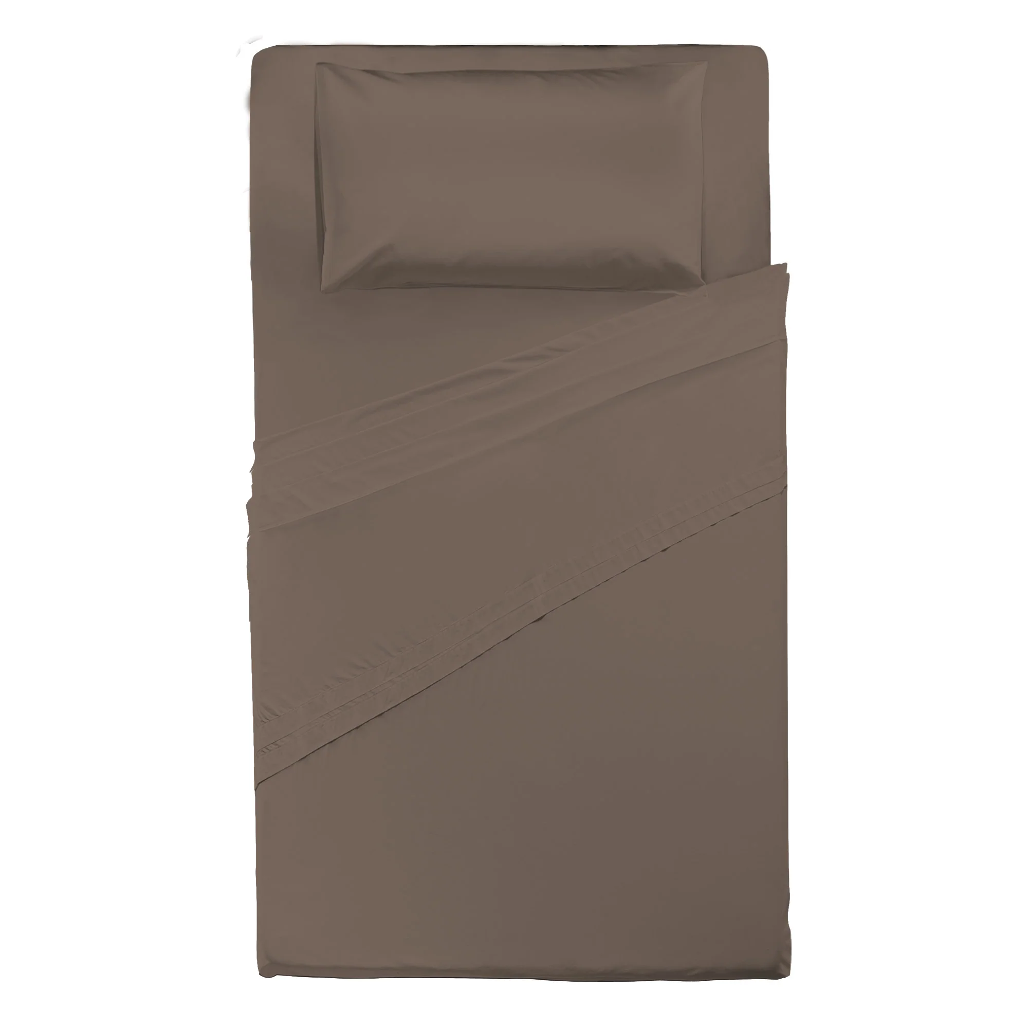 Happidea Completo Letto Piazza e Mezza in Cotone Tinta Unita Biscotto - Image 3