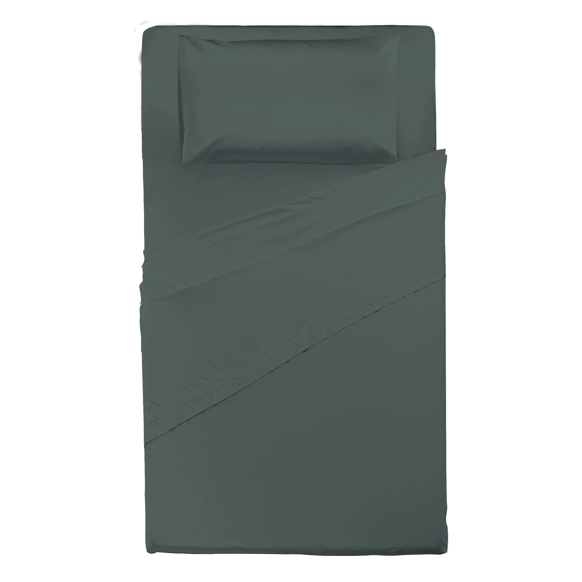 Happidea Completo Letto Piazza e Mezza in Cotone Tinta Unita Foresta - Image 3