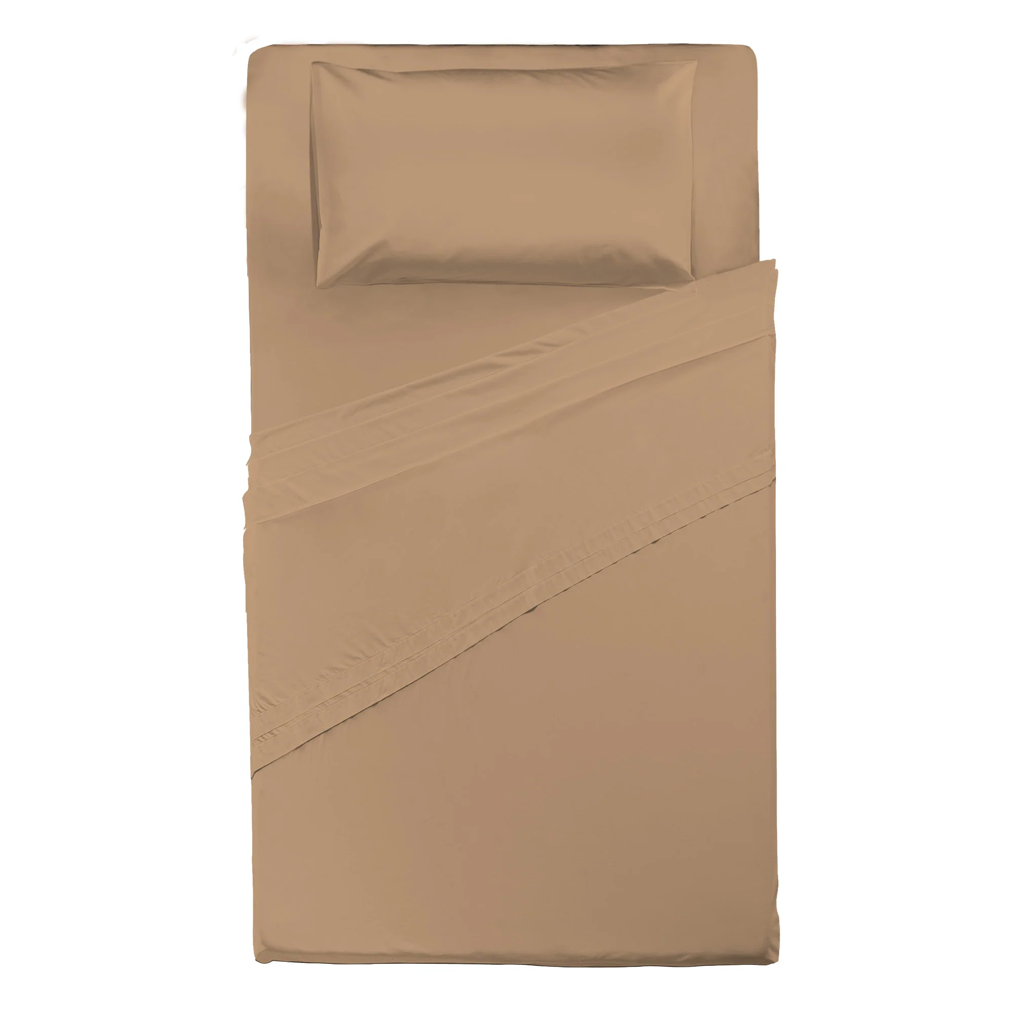 Happidea Completo Letto Piazza e Mezza in Cotone Tinta Unita Ochre - Image 3