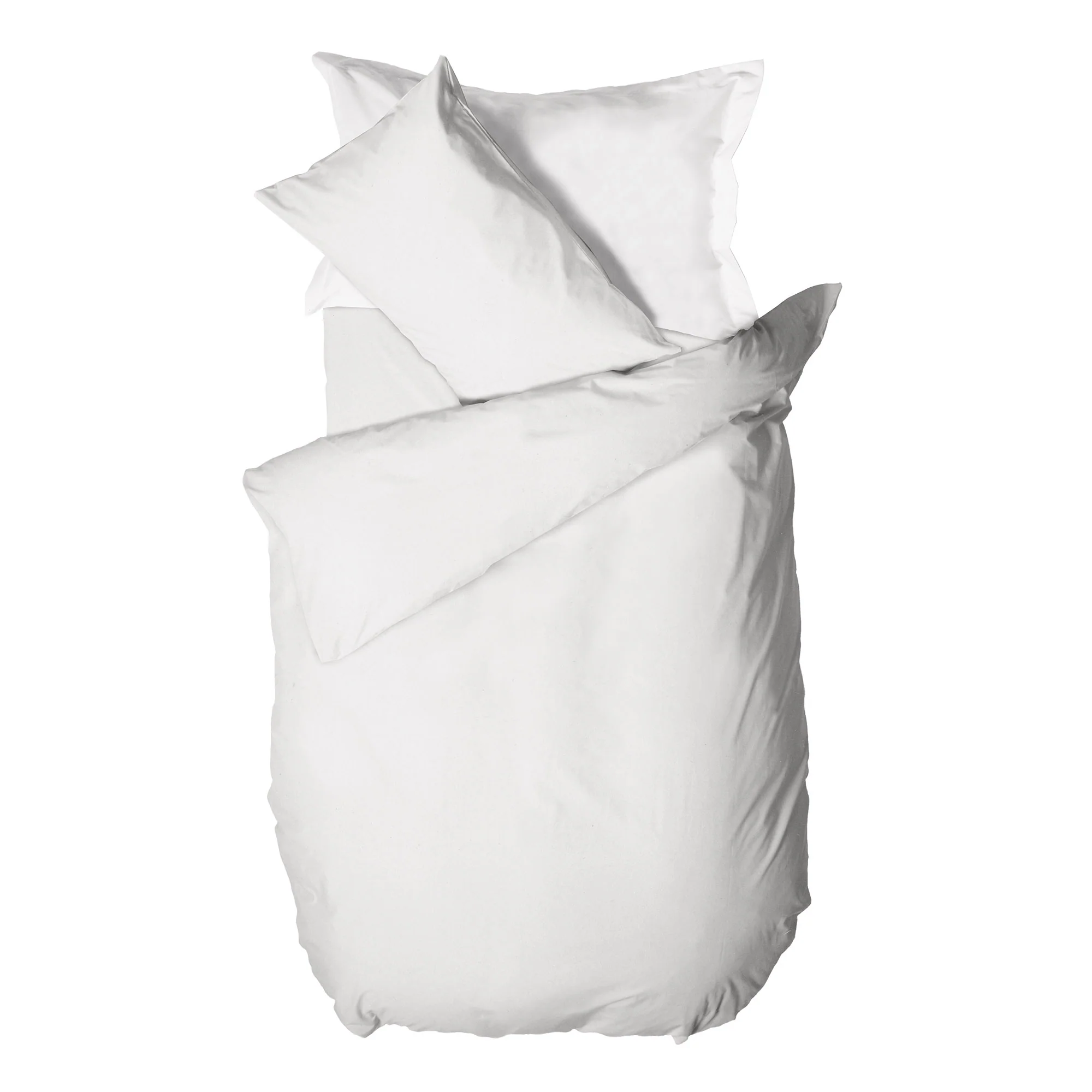 Happidea Parure Copripiumino Singolo in Cotone Tinta Unita White