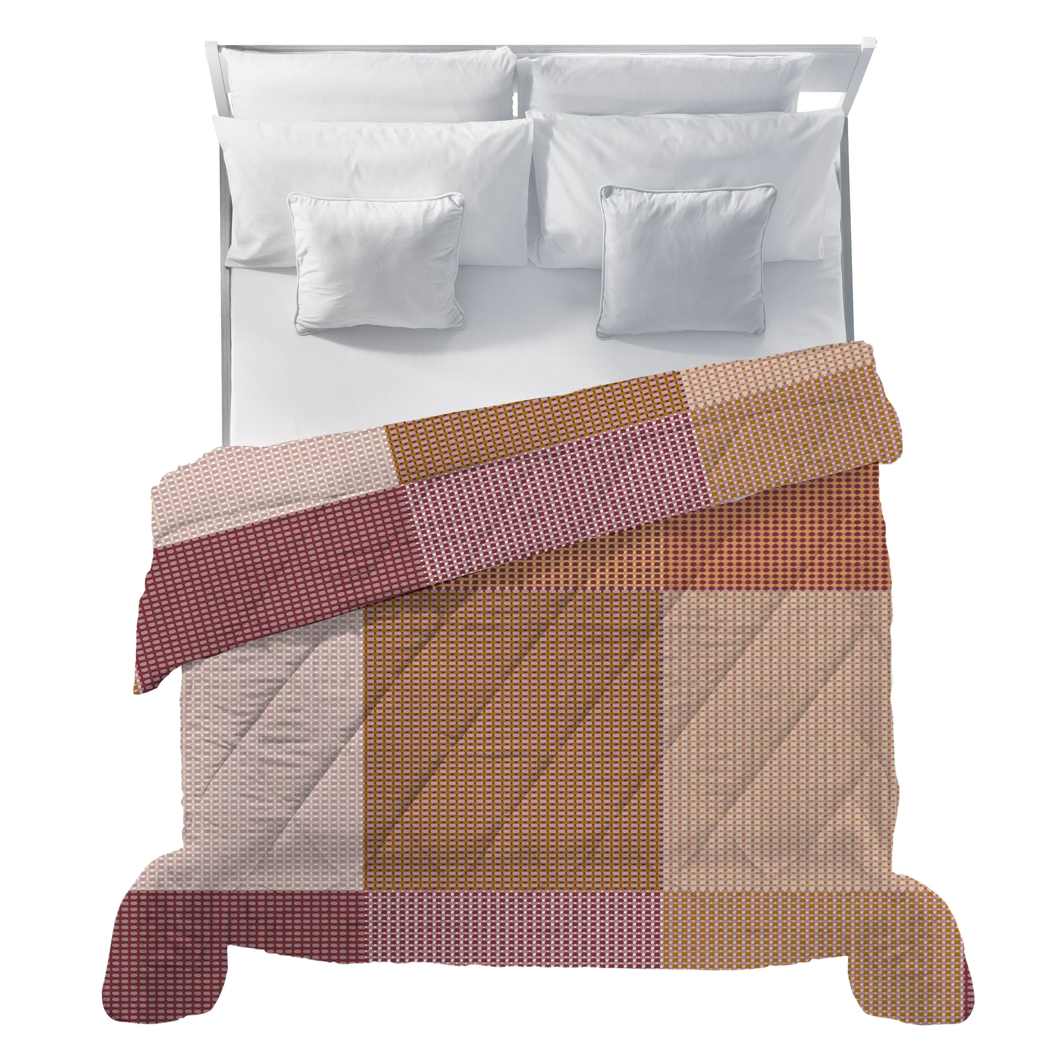 LUXURY COLLECTION DI MAESTRO Trapunta Matrimoniale Soffice 260x260 cm con Stampa - Fantasia Carter Burgundy - Image 2