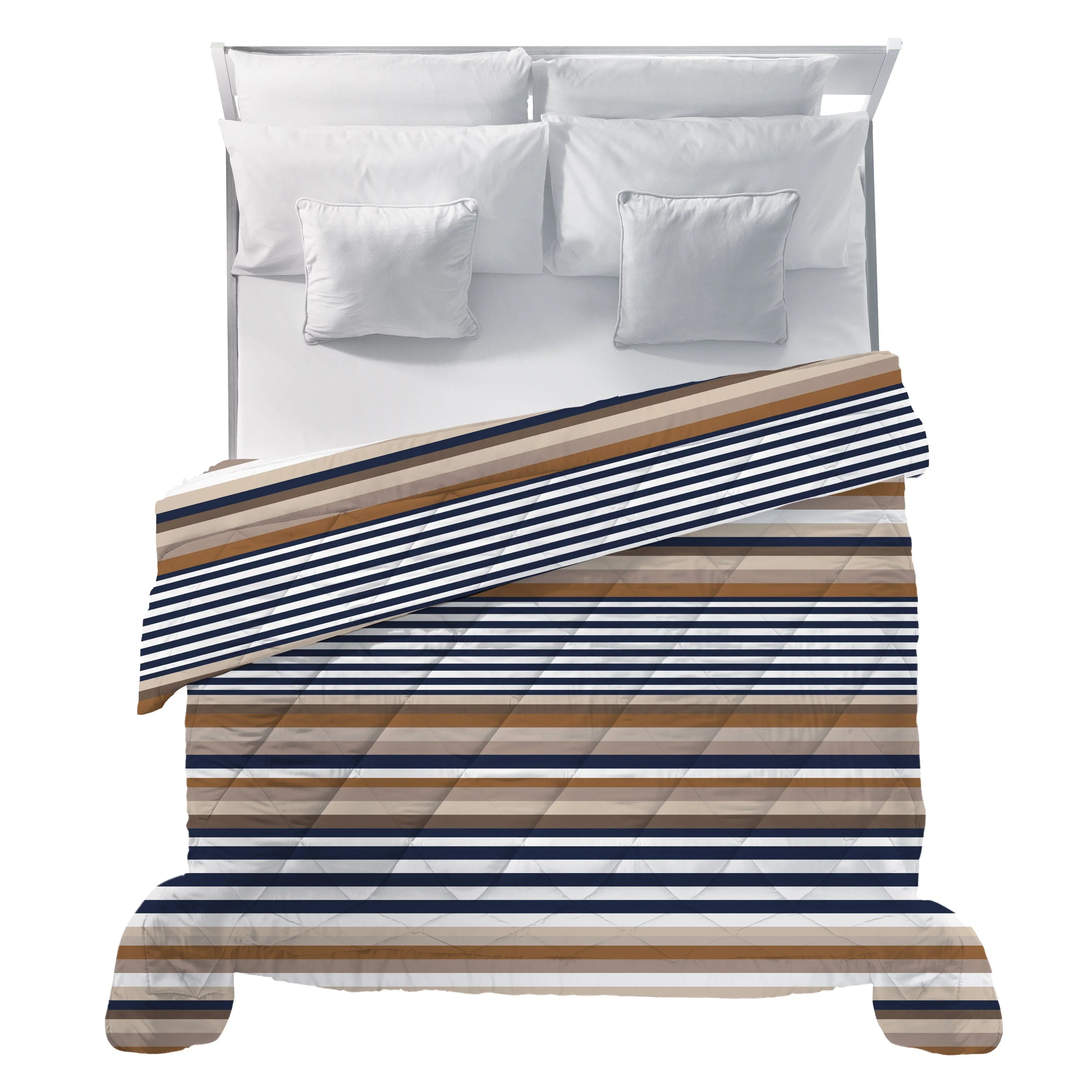 LUXURY COLLECTION DI MAESTRO Trapunta Matrimoniale Soffice 260x260 cm con Stampa - Fantasia Daniel Dark Blue - Image 2