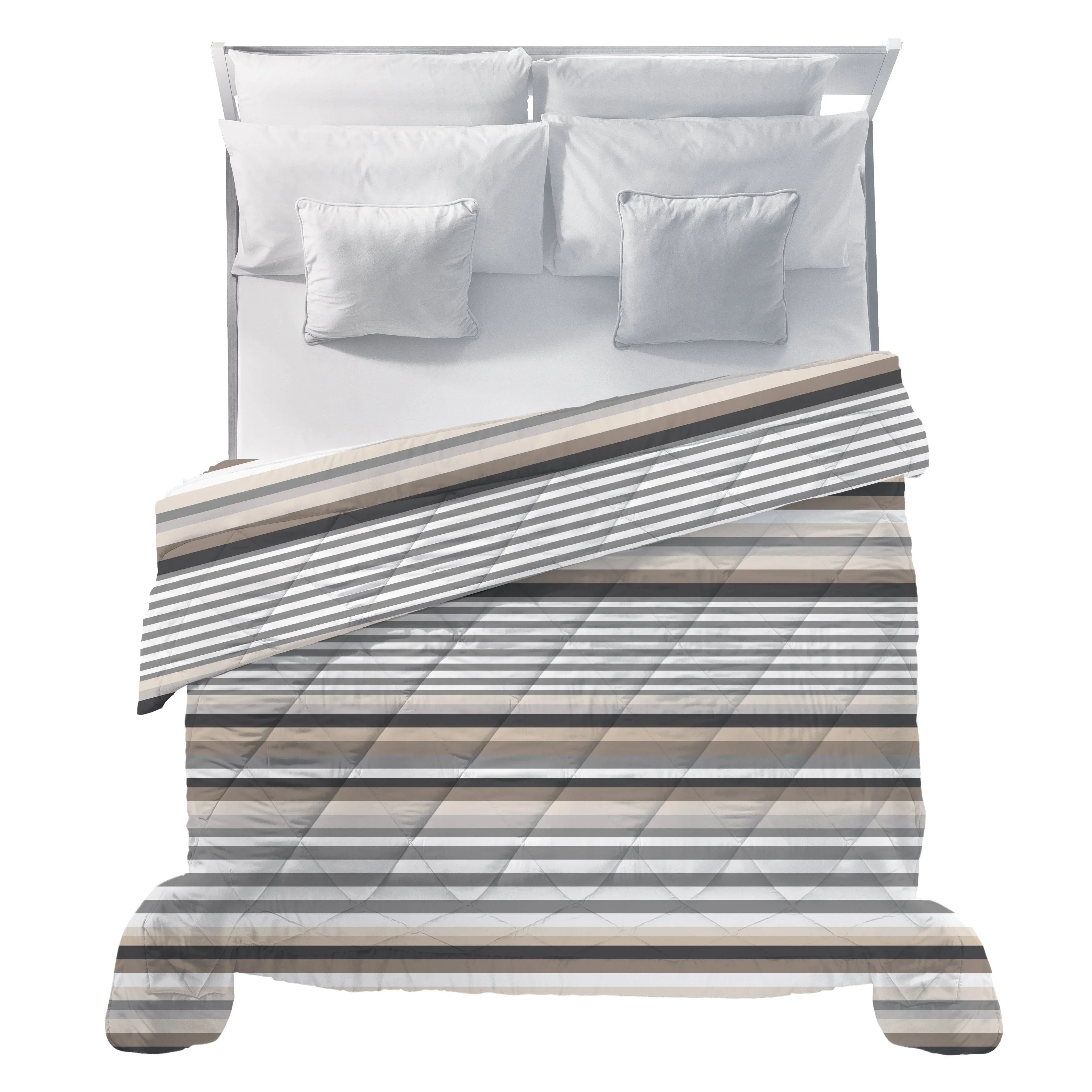 LUXURY COLLECTION DI MAESTRO Trapunta Matrimoniale Soffice 260x260 cm con Stampa - Fantasia Daniel Grey