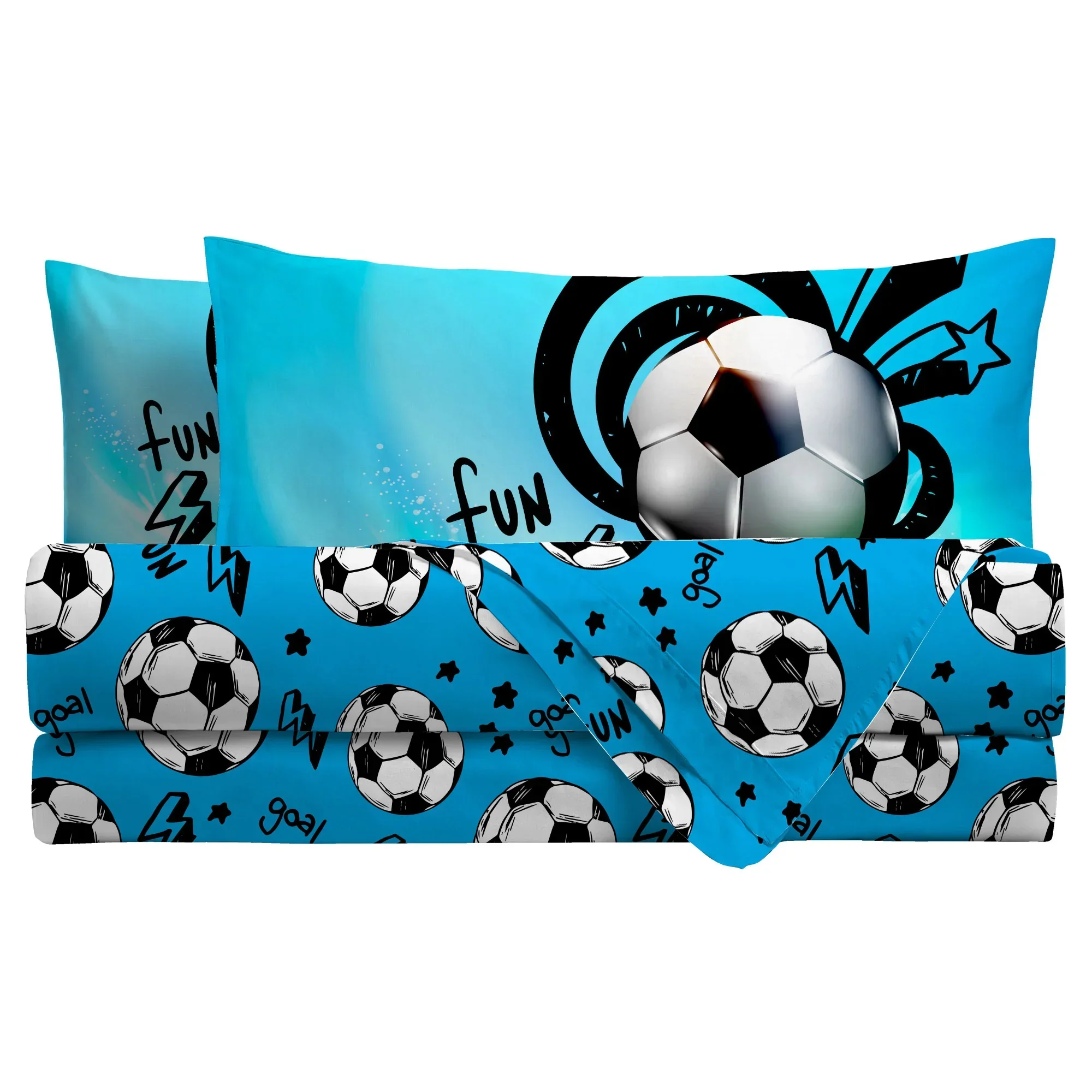 Parure Copripiumino Singolo Kids in Cotone Goal Blue - Image 2