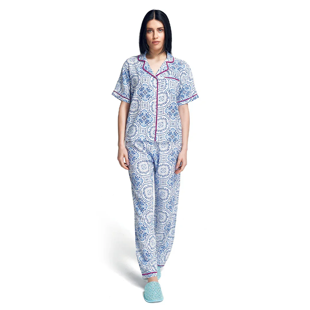 Pigiama Lungo da Donna Amalfi Coast Donna Atrani Purple