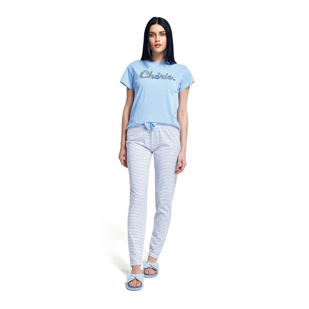 Pigiama Lungo da Donna Cherie Juliana Blu