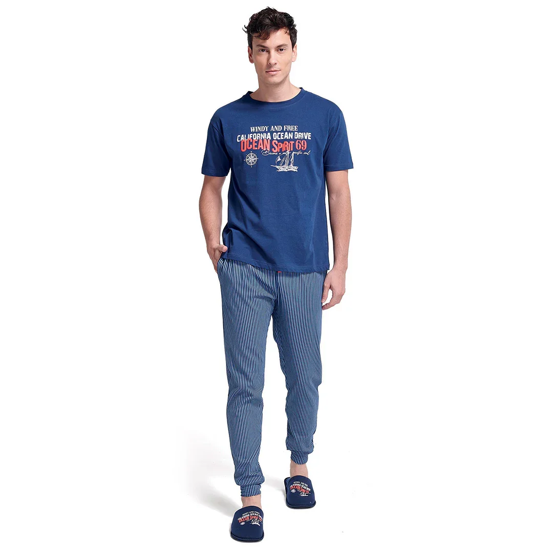 Pigiama Lungo da Uomo Ocean Drive David Blu