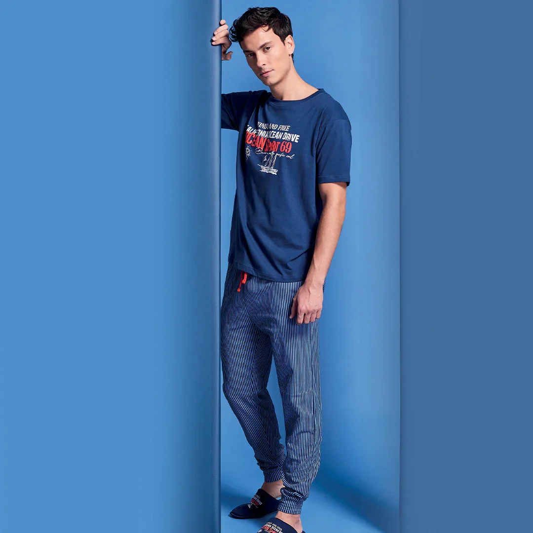Pigiama Lungo da Uomo Ocean Drive David Blu - Image 2