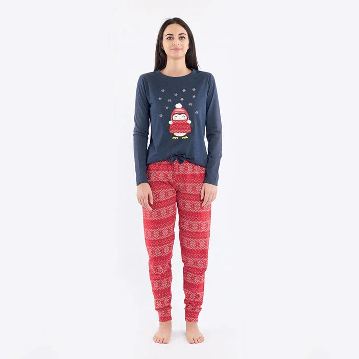 Pigiama Lungo Donna Blanka Blue Melange