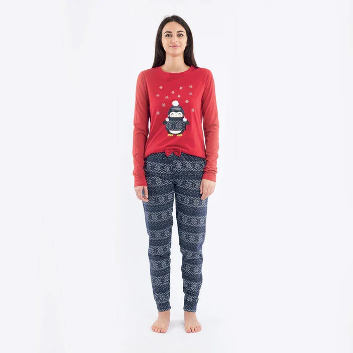 Pigiama Lungo Donna Blanka Rosso