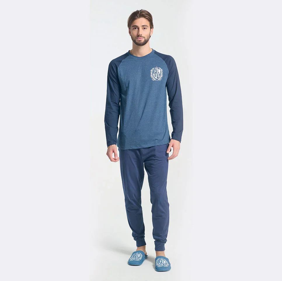 Pigiama Lungo Uomo Abelardo Blue Melange