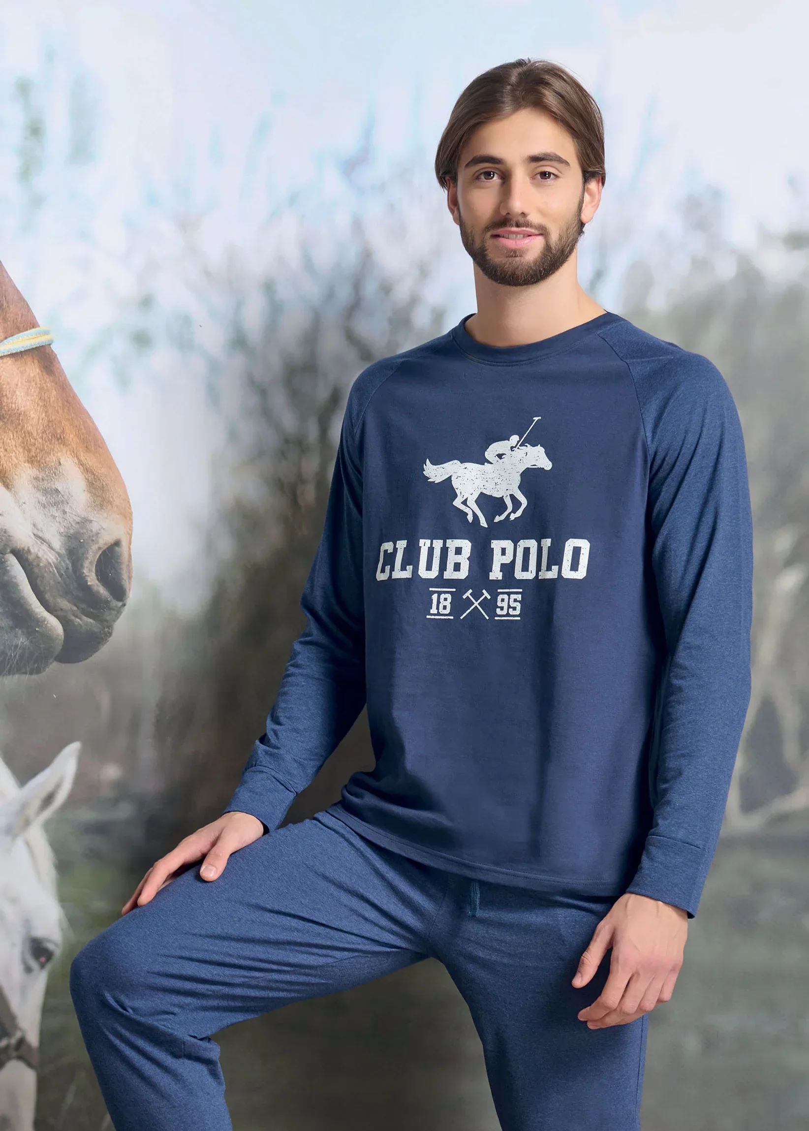 Pigiama Lungo Uomo Abelardo Blue Navy - Image 2