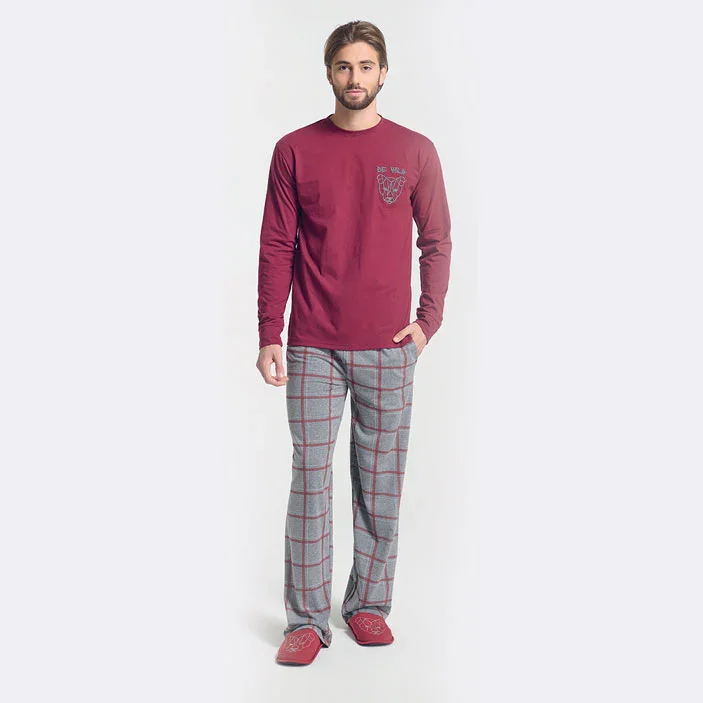 Pigiama Lungo Uomo Tibor Bordeaux