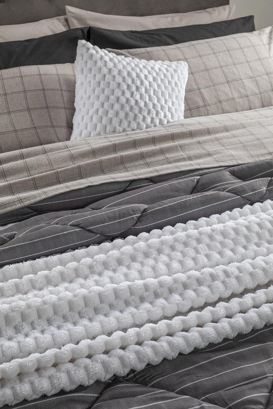 Plaid Storm Aria 120x160 cm Tinta Unita Light Grey - Image 2