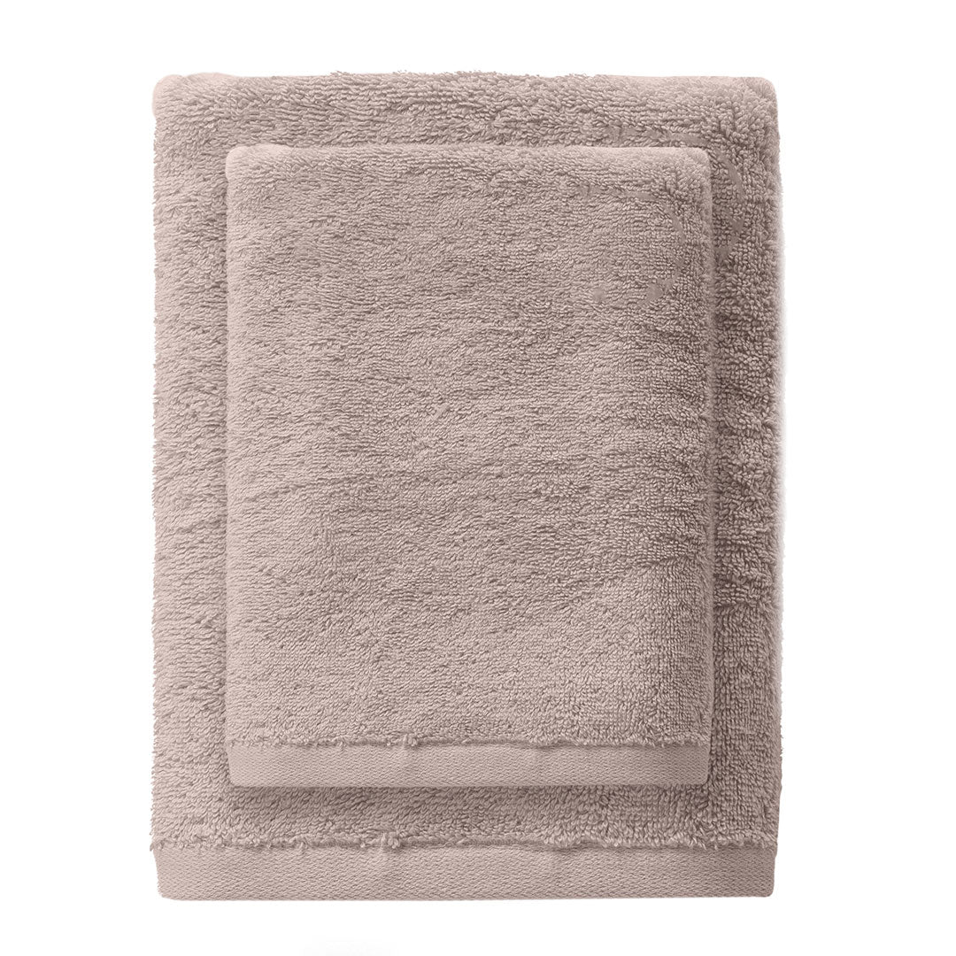 Set 2 Asciugamani in Spugna di Cotone Atelier Fragrance Standard Tinta Unita Powder Pink