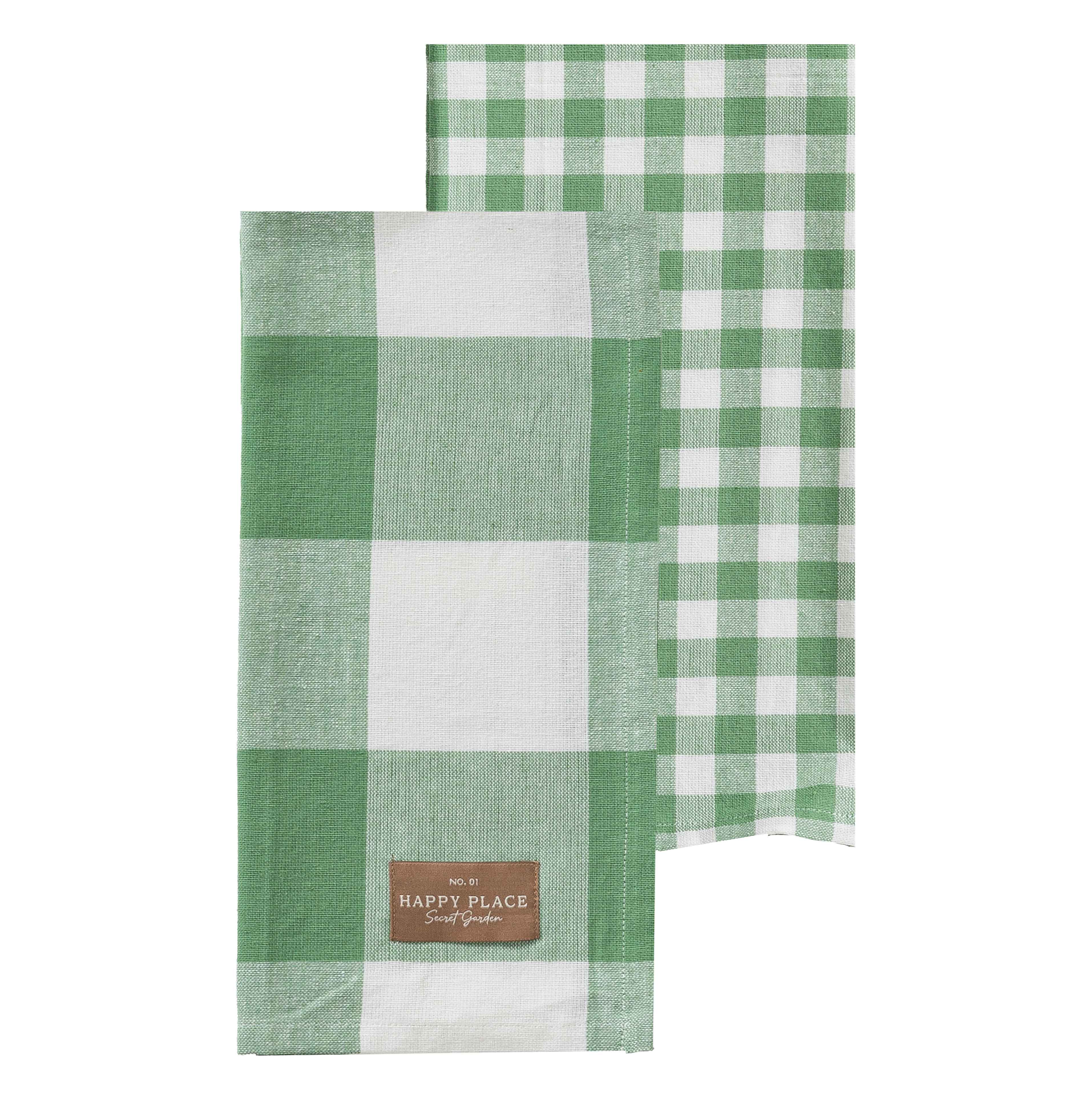 Set 2 Strofinacci Secret Garden 45x65 cm Vichy Green