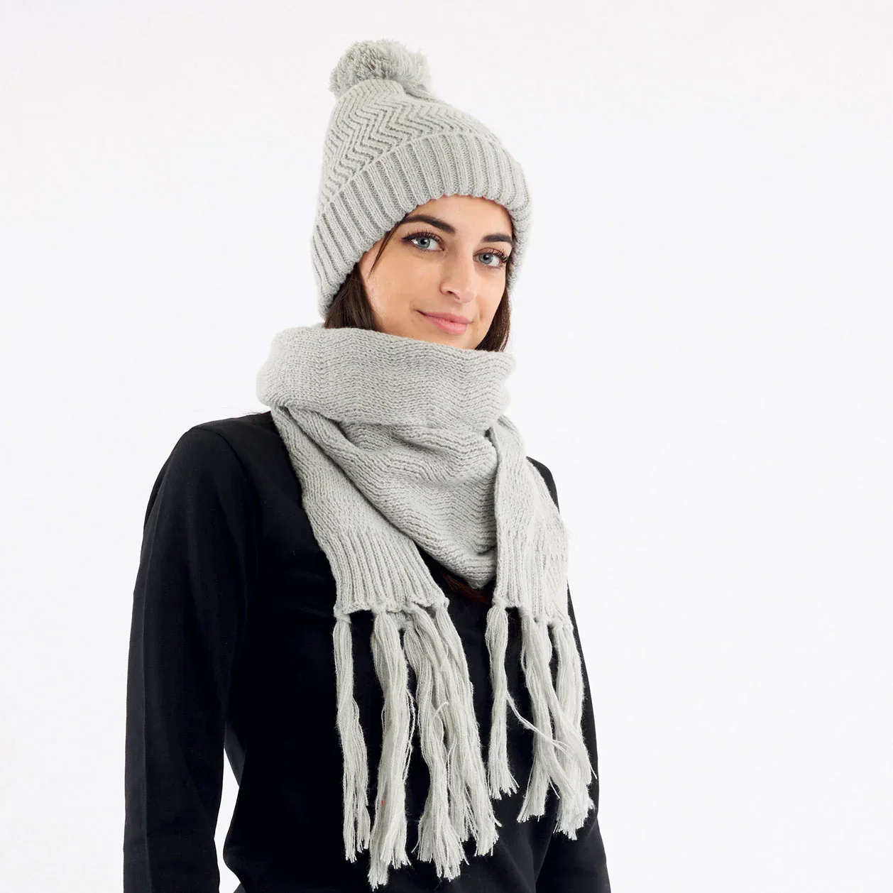 Set Berretto + Sciarpa Femke Taglia Unica Grigio