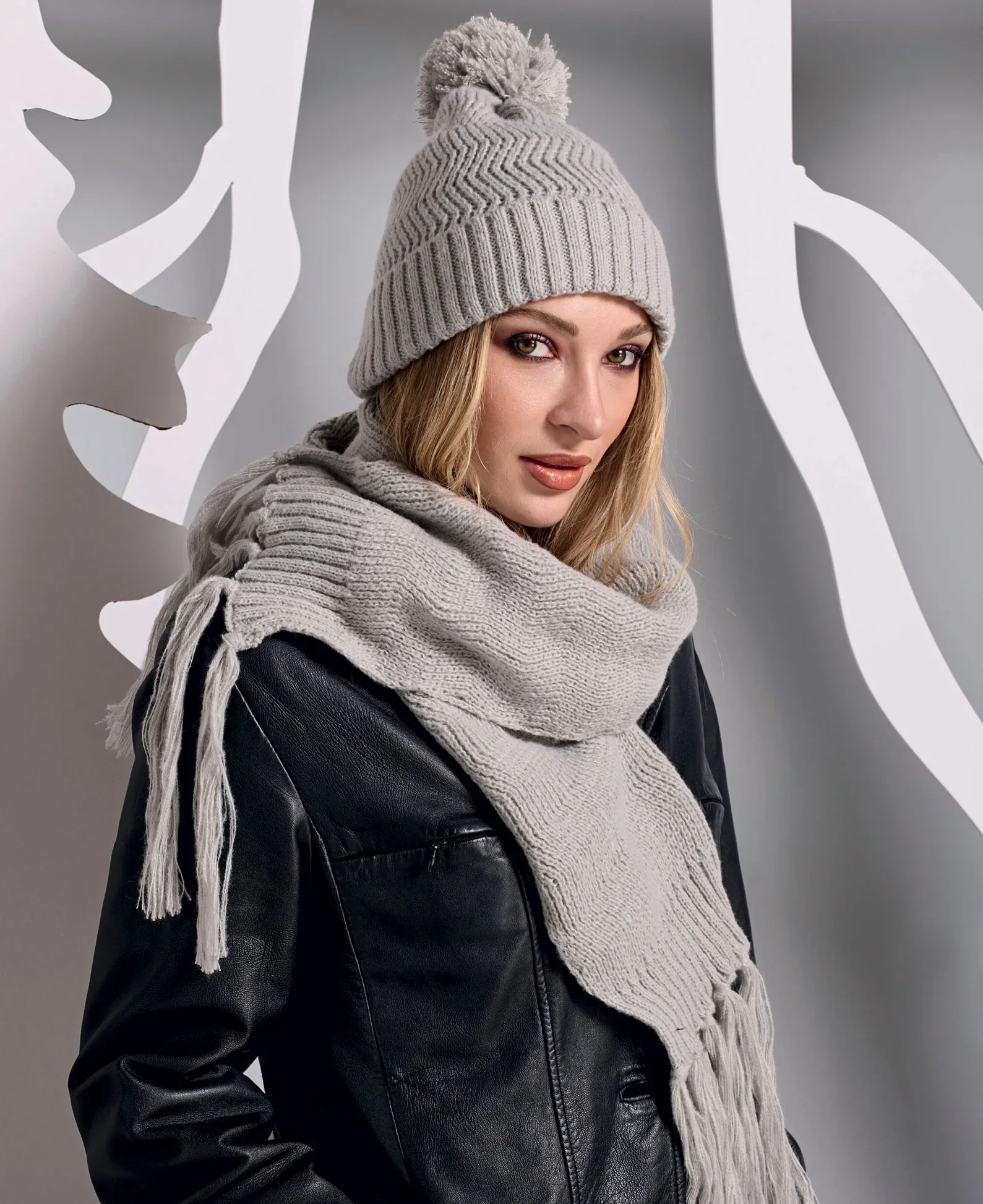 Set Berretto + Sciarpa Femke Taglia Unica Grigio - Image 2
