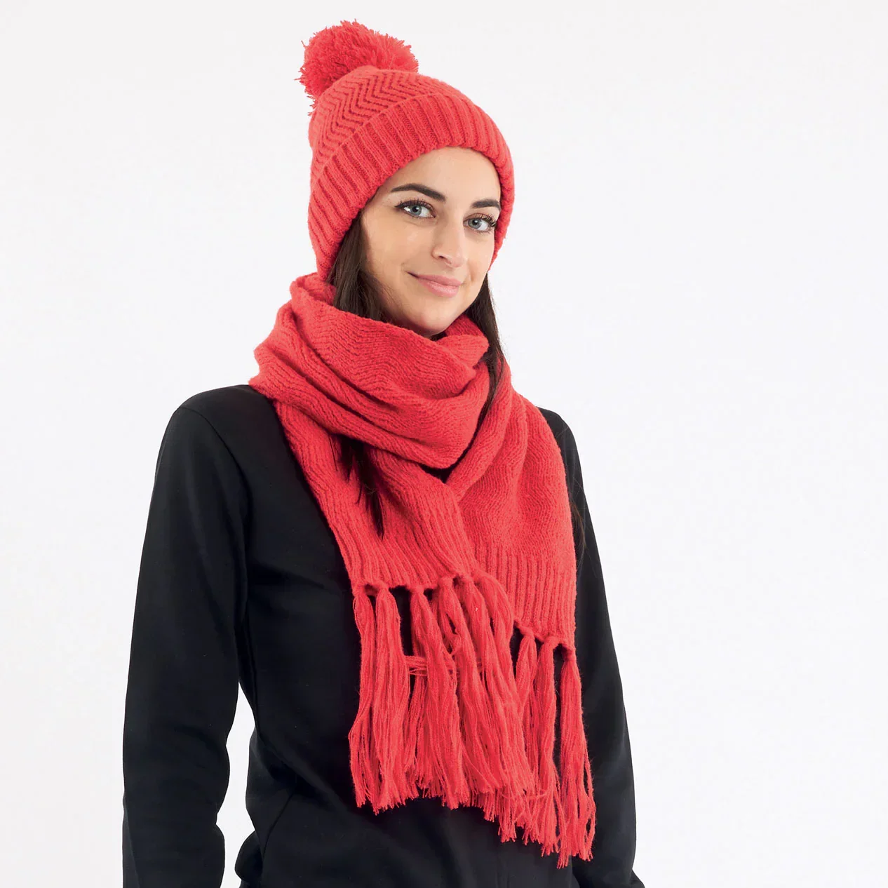 Set Berretto + Sciarpa Femke Taglia Unica Rosso