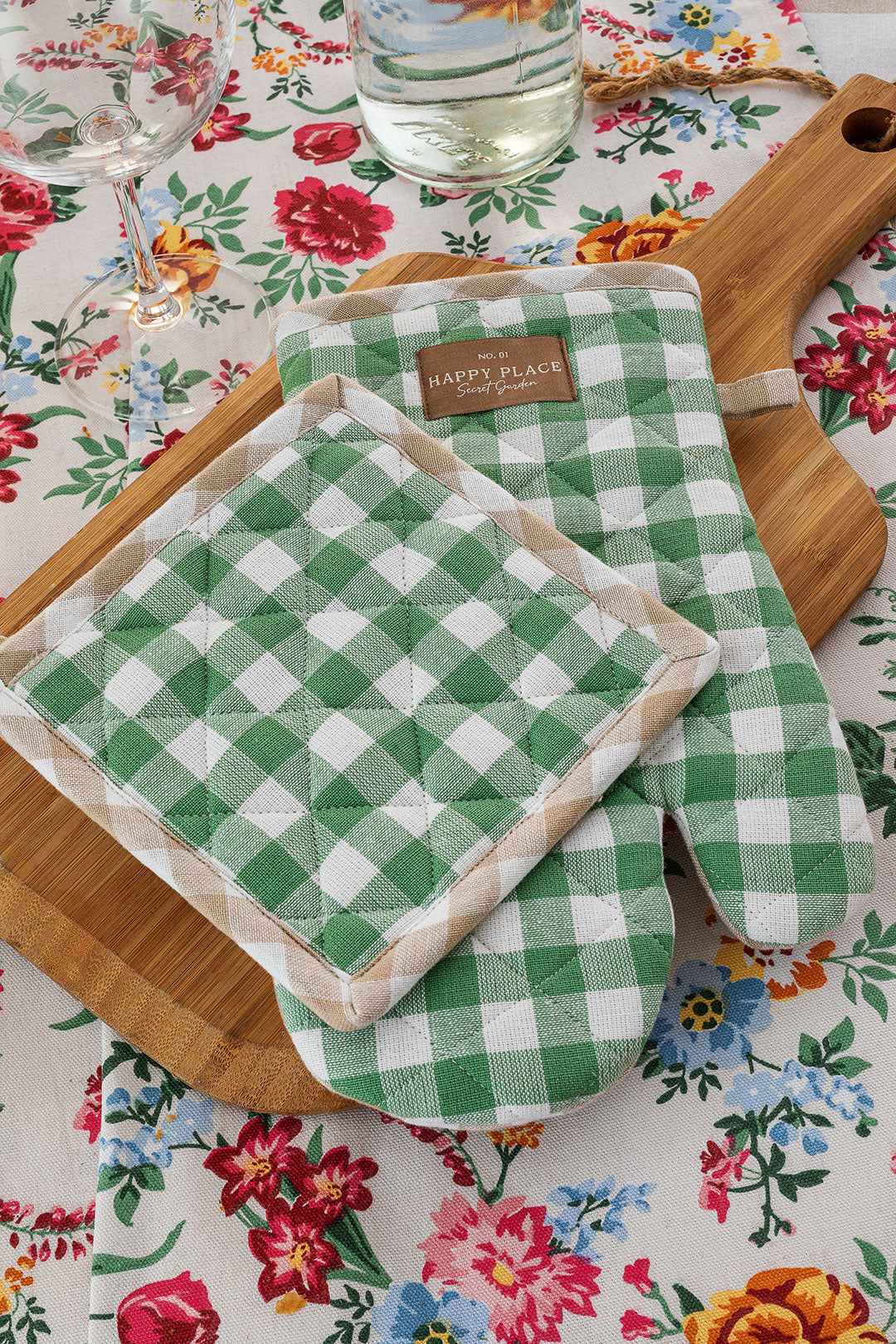 Set Guantone + Presina Secret Garden Standard Vichy Green - Image 2