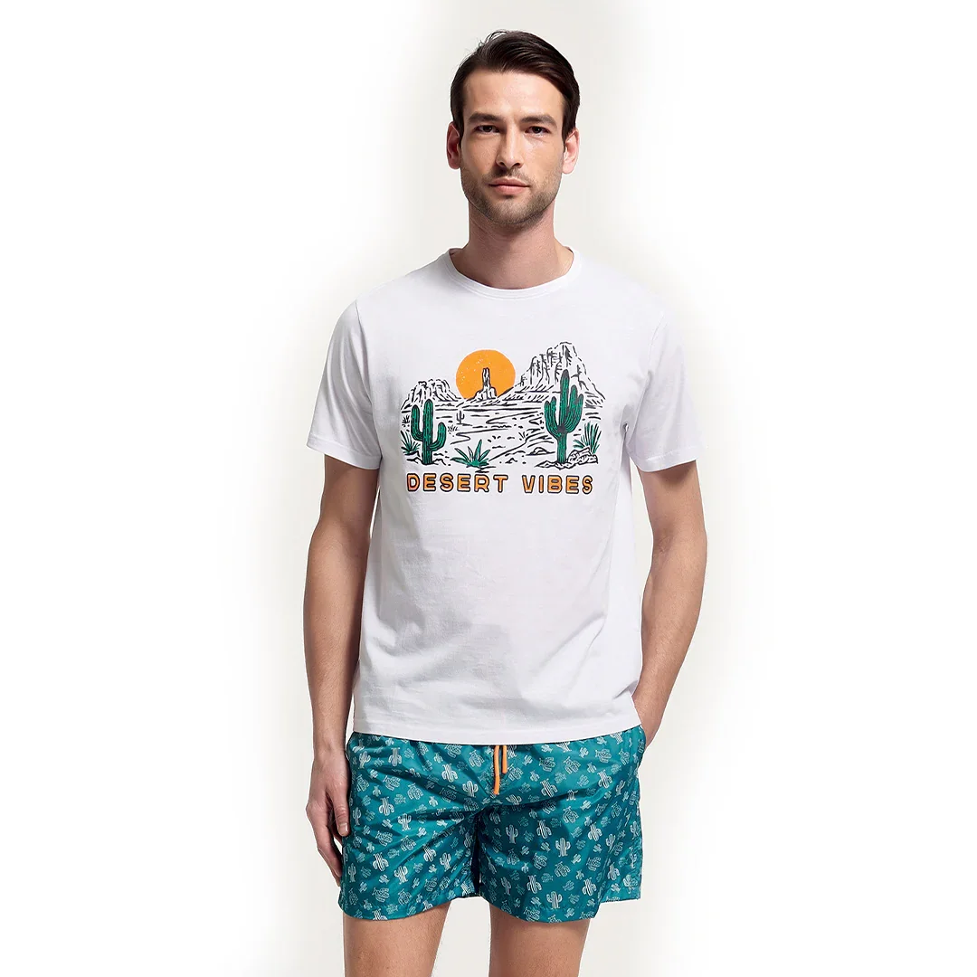 T Shirt da Uomo Desert Vibes Offman Bianco