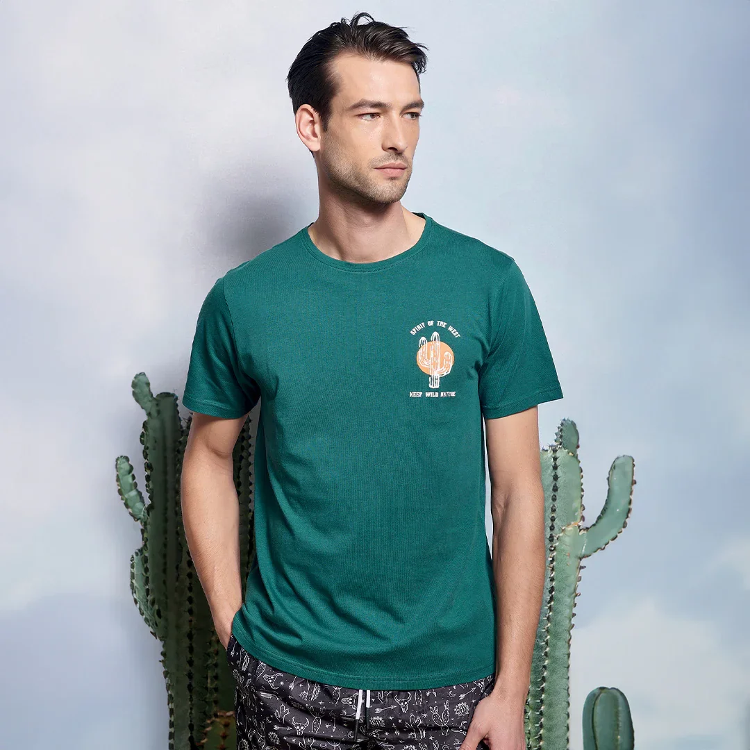 T Shirt da Uomo Desert Vibes Offman Verde - Image 2