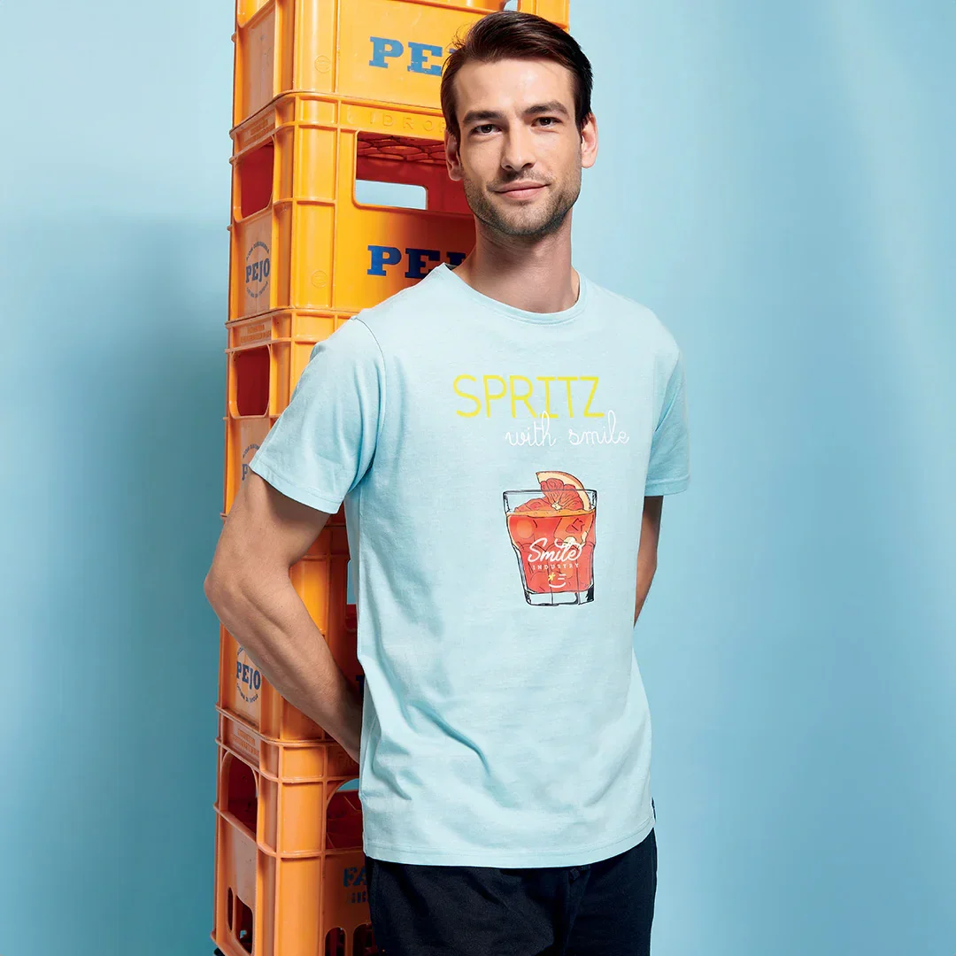 T-Shirt Uomo Spritz Hour Carter Azzurro - Image 2
