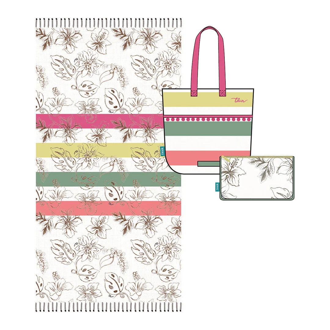 THUN® Borsa + Pochette + Telo Mare Donna One Size Beige - Image 2