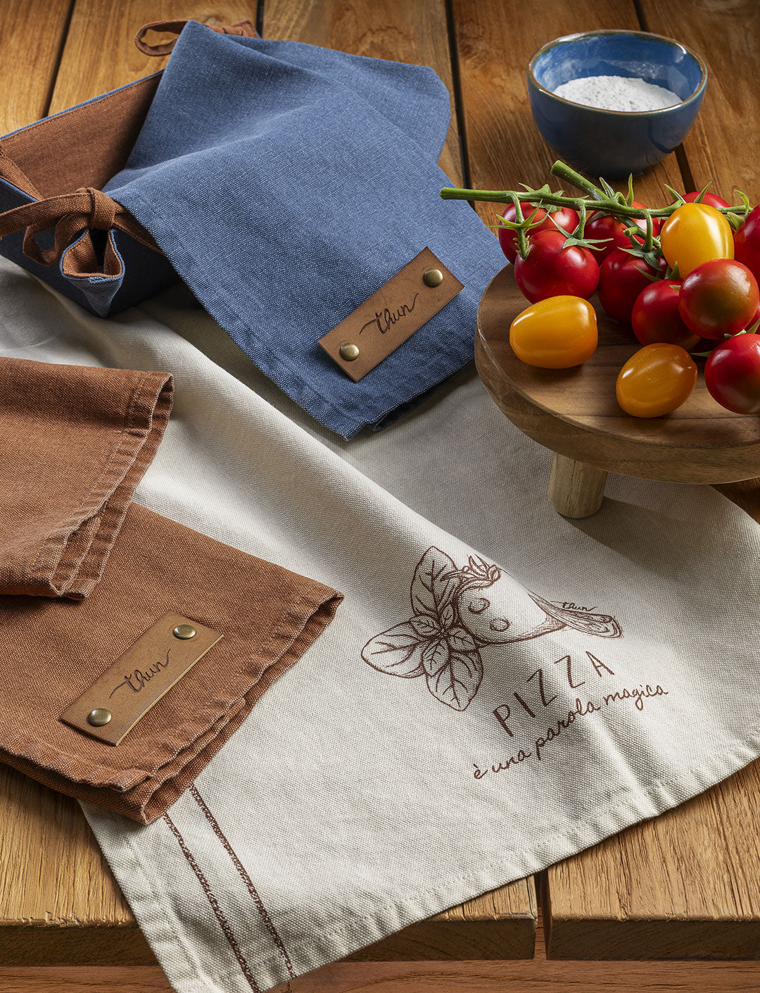 THUN® Set 3 Canovacci + Cesto Pizza Standard Pizza Blue Denim - Image 3