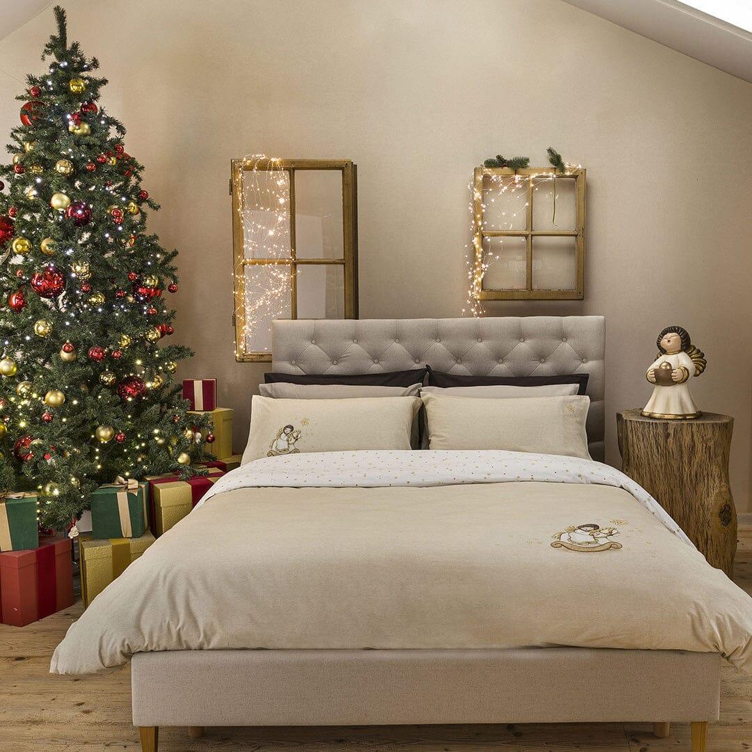 THUN® Completo Letto Matrimoniale con Stampa Digitale - Fantasia Natale Angel Vanilla - Image 3