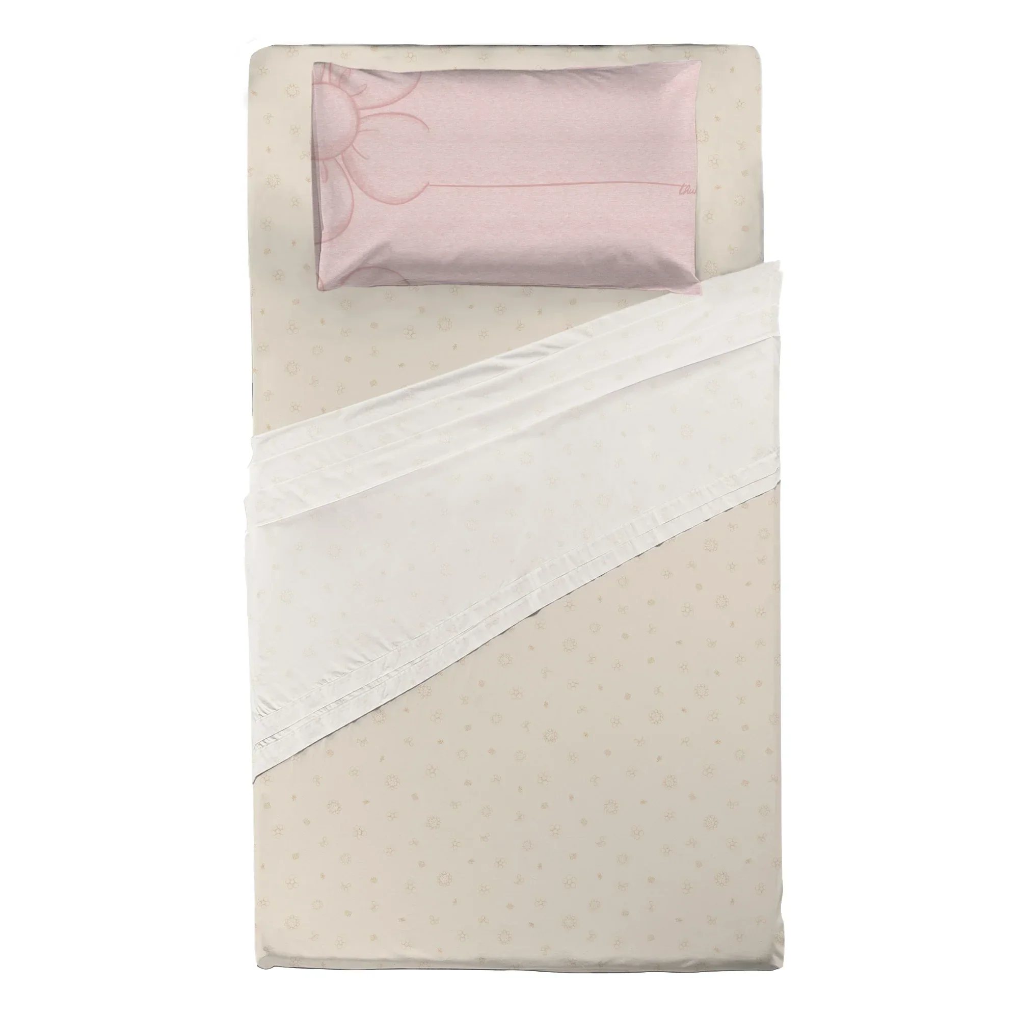 THUN® Completo Letto Piazza e Mezza in Cotone Iconic Elegance Daisy Pink - Image 2