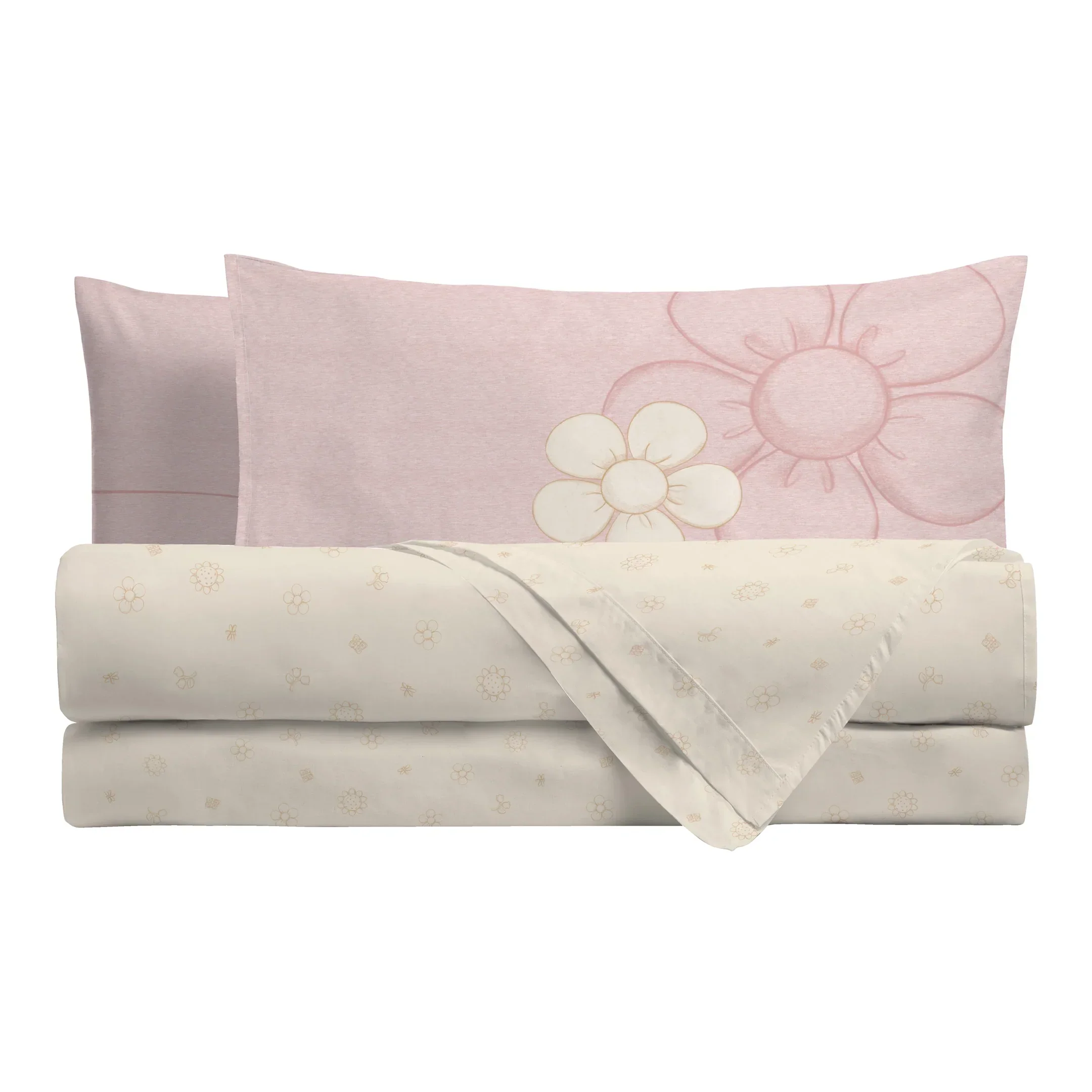 THUN® Completo Letto Singolo in Cotone Iconic Elegance Daisy Pink