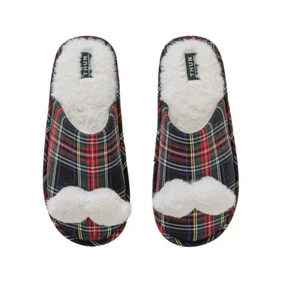THUN® Pantofole Uomo Thunland Tartan Baffo Verde