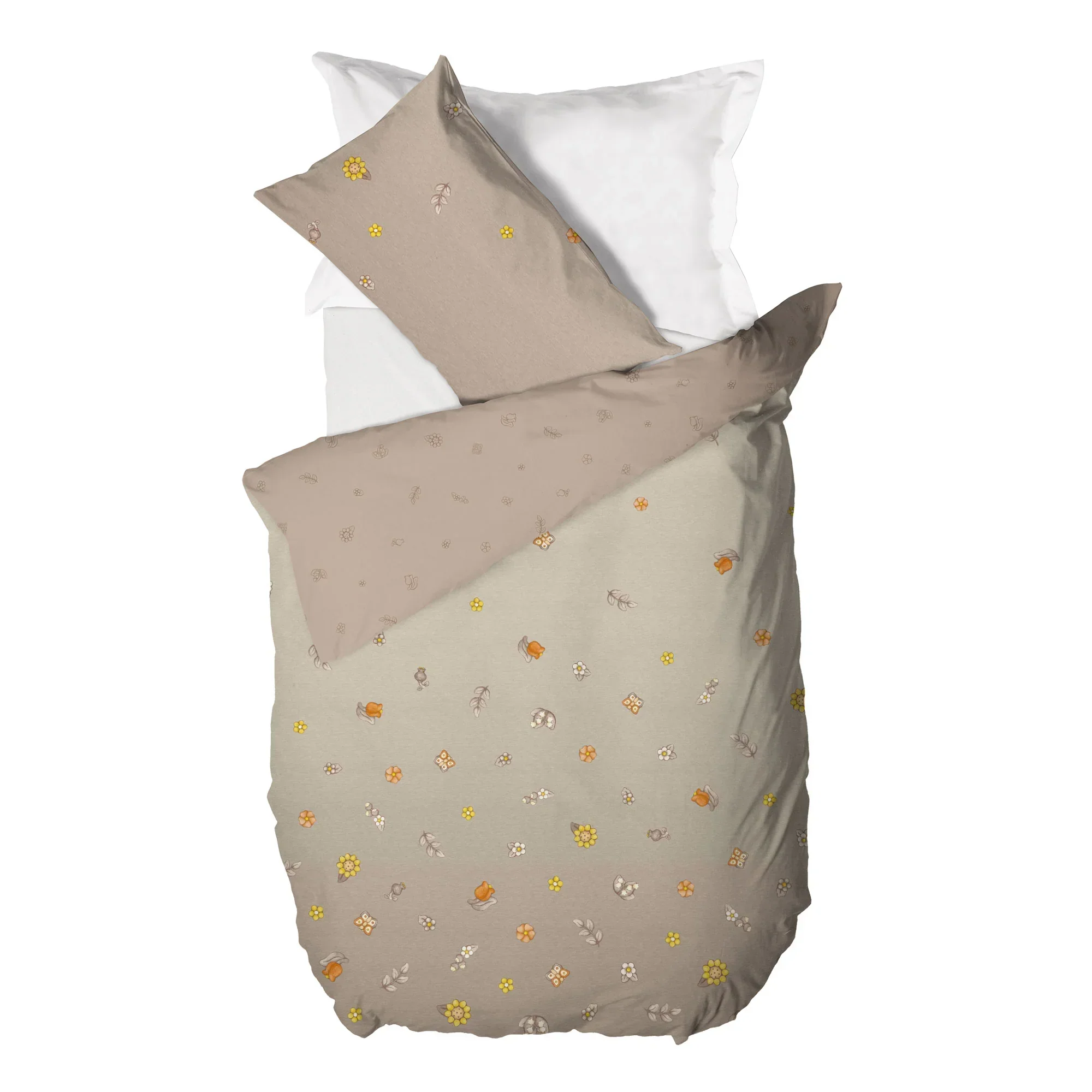 THUN® Parure Copripiumino Singolo Country Flowers Beige