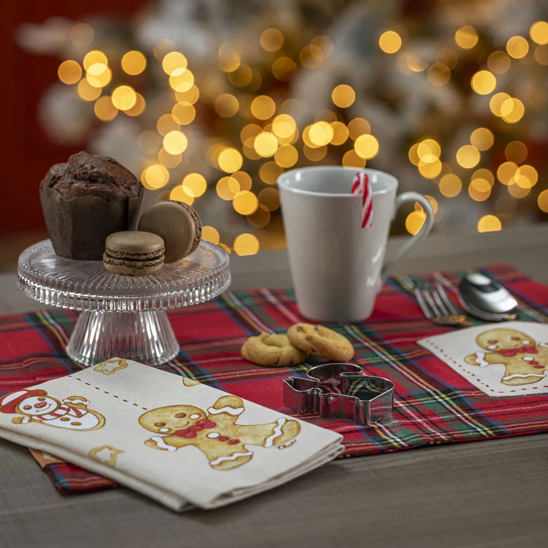 THUN® Set 2 Pezzi Tovaglia + Tovagliolo Thunland Gingerbread Red - Image 2