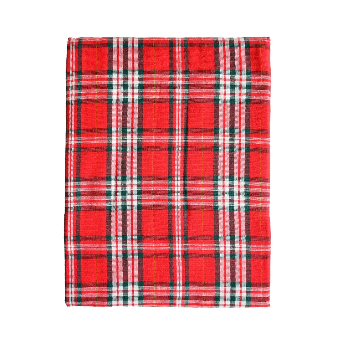Tovaglia Tinta in Filo 140x180 cm Dolomites Dream Tartan Red