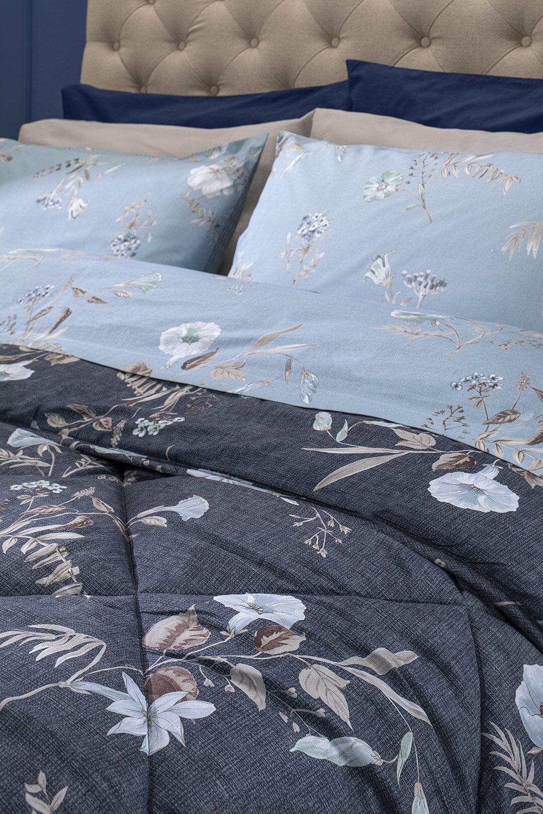 Trapunta Matrimoniale 250x250 cm con Stampa Acqua Meredith Dark Blue - Image 3