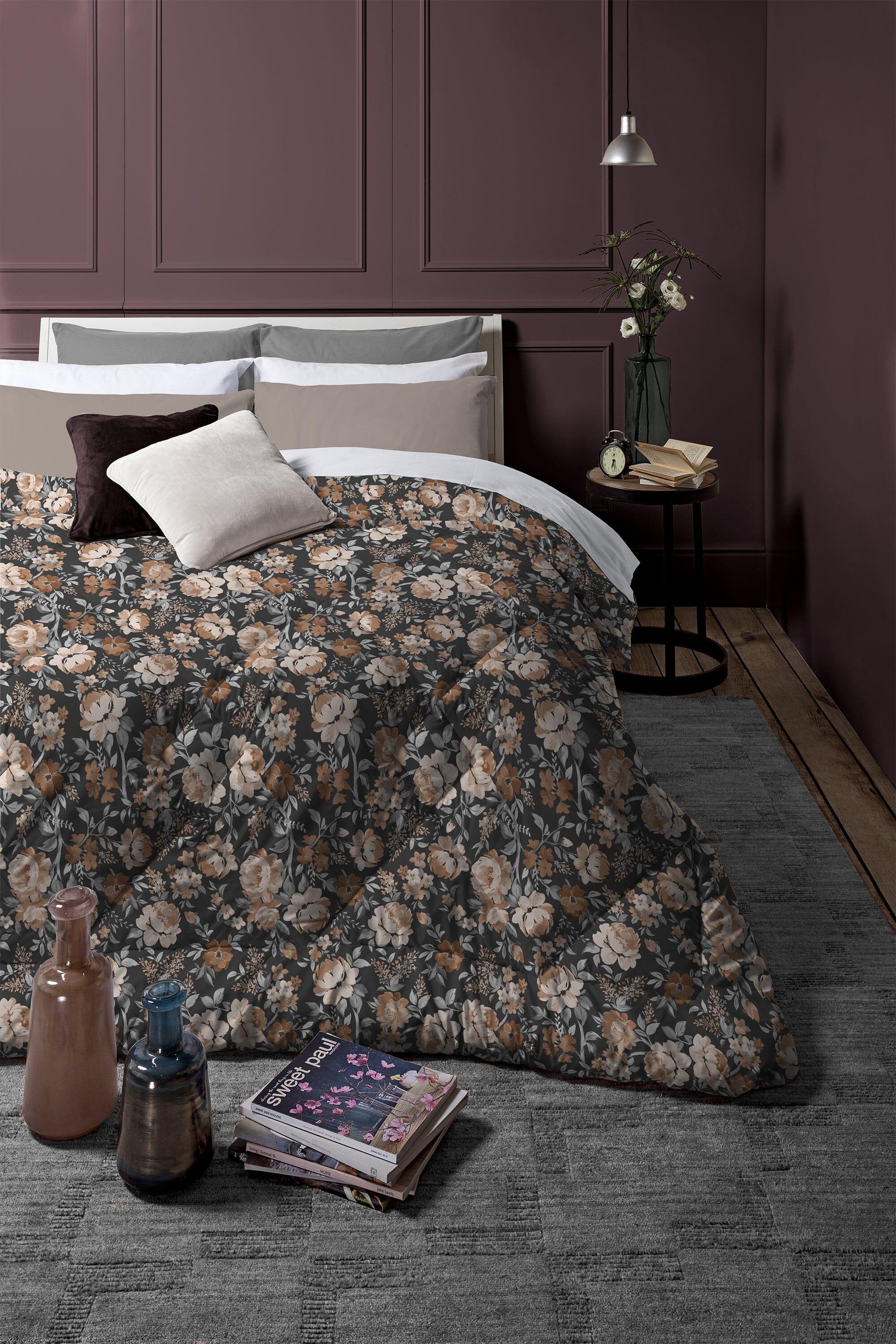 Trapunta Matrimoniale 250x250 cm con Stampa - Fantasia Fuoco Blaise Caramel - Image 3