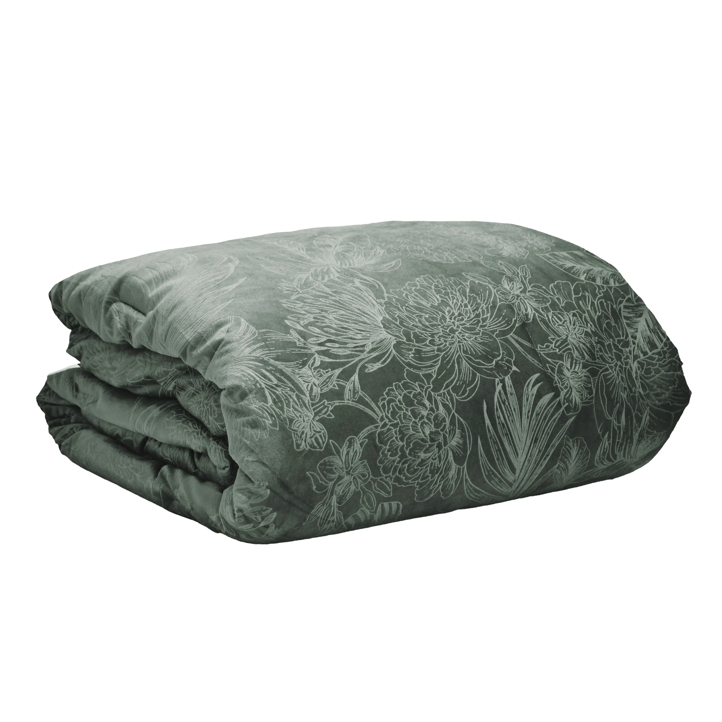 Trapunta Matrimoniale Velluto 250x200 cm Absinthe Ellis Verde