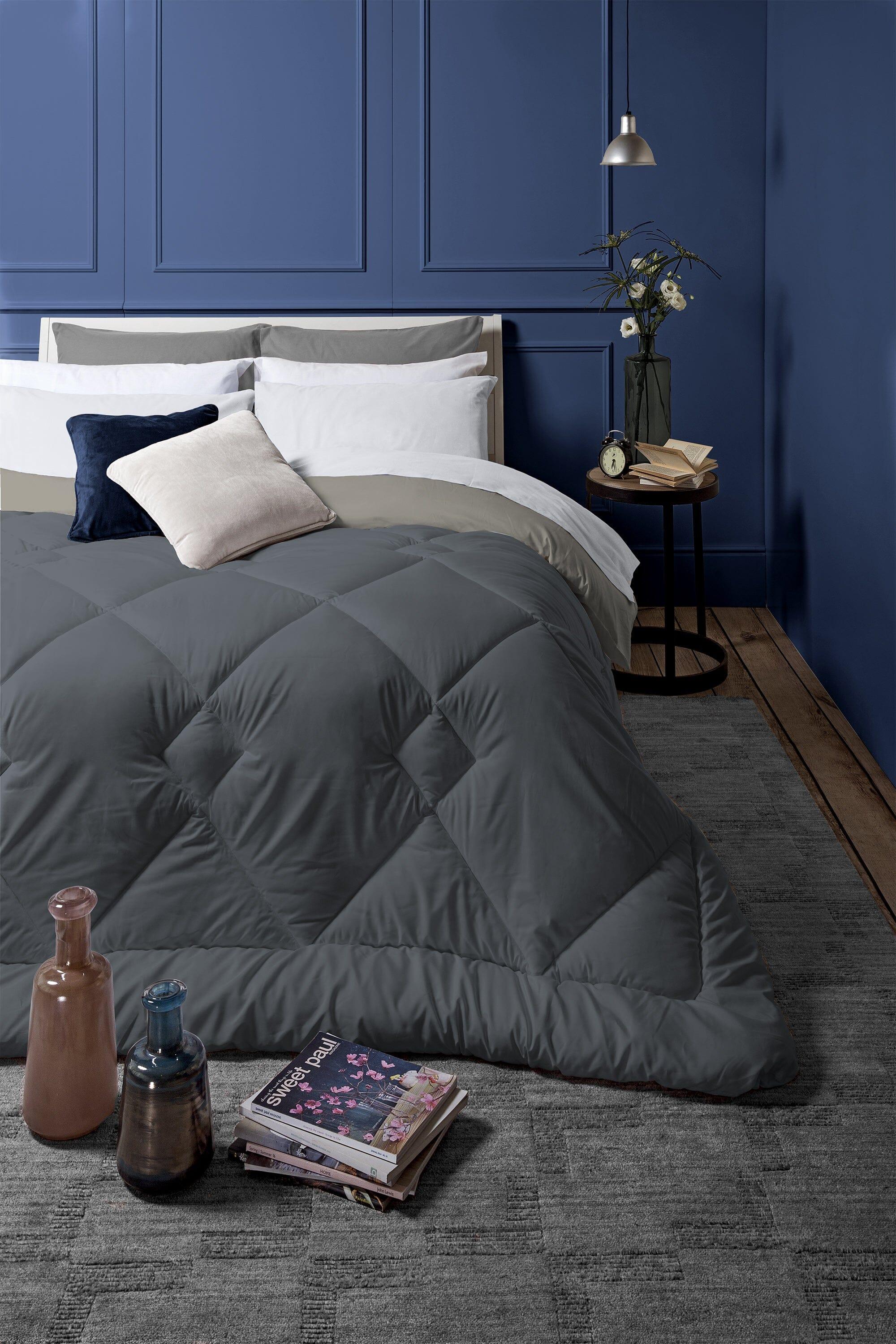 Trapunta Piazza e Mezza 210x250 cm Acqua Bicolore Blue/Beige - Image 3