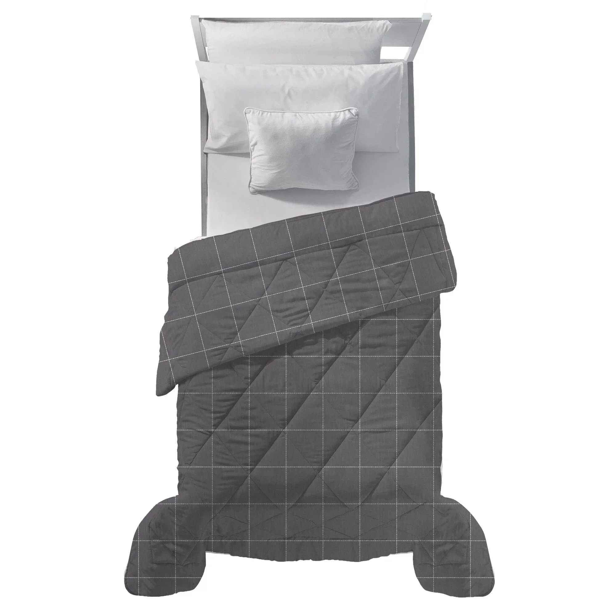 Trapunta Piazza e Mezza 210x250 cm con Stampa Aria Mistral Dark Grey - Image 2