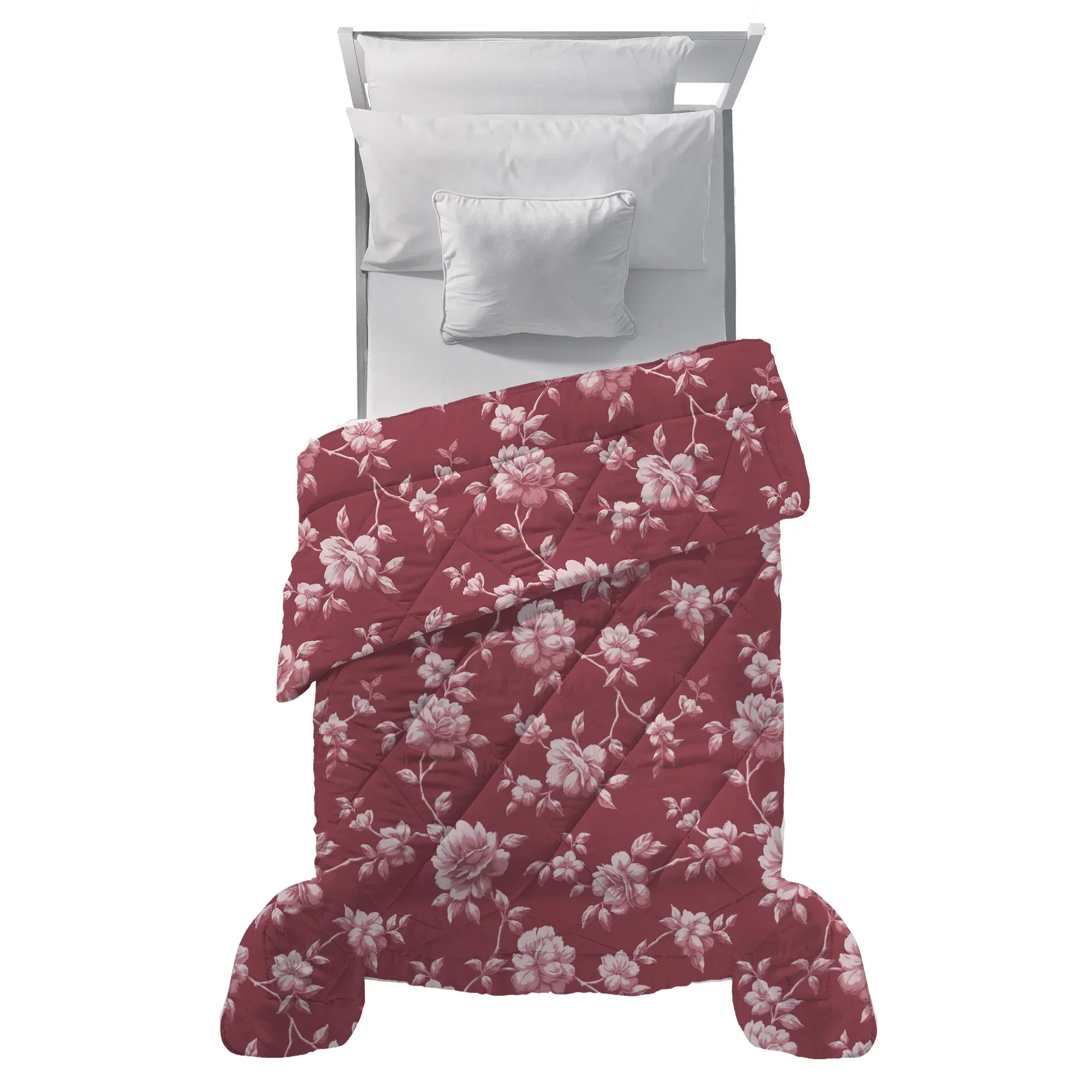 Trapunta Singola Deco con Stampa - Fantasia Malibù Rosa Scuro - Image 2